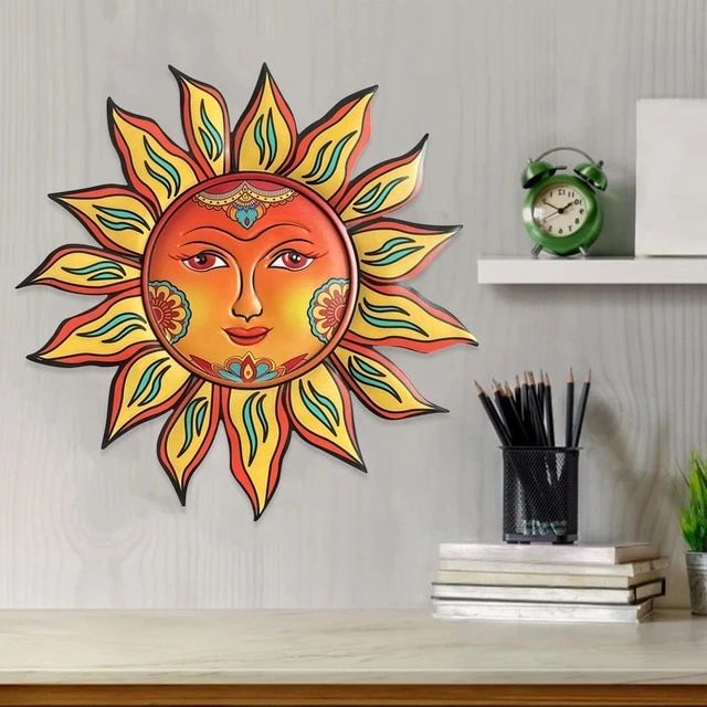 Sun Face Metal Wall Art Within Well Liked Metal Sun Wall Decor Outdoor Sun Face Iron Outdoor Wall Decor With Hook 3d Sun  Face Wall Art Decorations For Garden Patio House – Wind Chimes & Hanging  Decorations – Aliexpress (Photo 14 of 15)