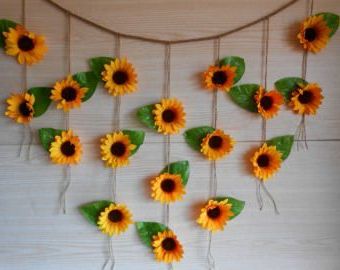 Sunflower  Decor, Sunflower Wedding Decorations, Burlap Flowers (View 8 of 15)