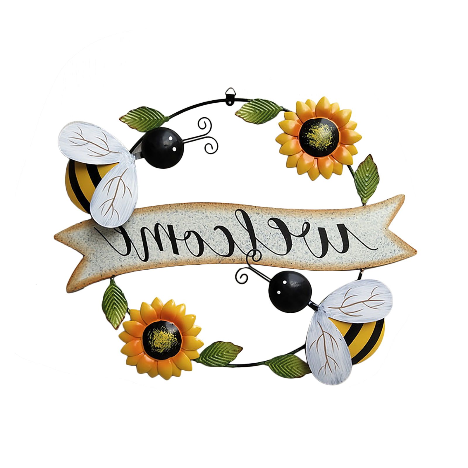 Sunflower Welcome Sign Decorative Vintage Metal Wall Hanging Home Garden  Decor – Welcome Plaque For Front Door, Garden Themed Sunflower & Butterfly  – Walmart Within Most Recently Released Vintage Metal Welcome Sign Wall Art (View 7 of 15)