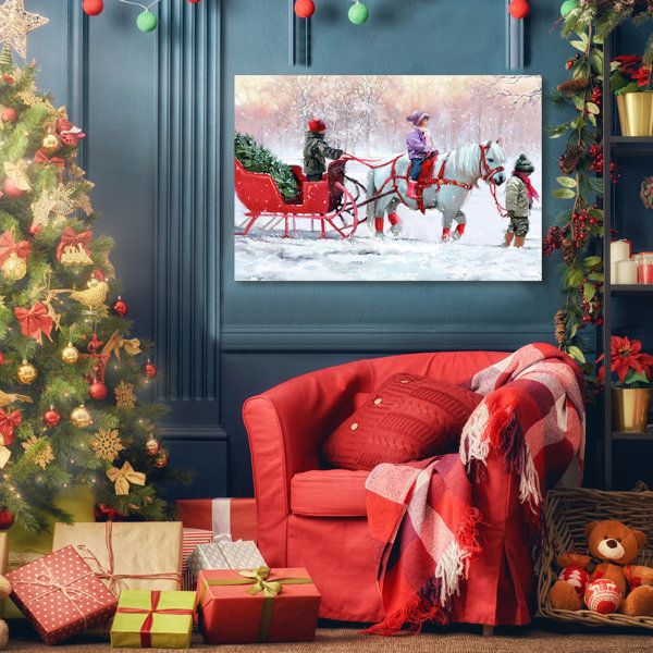 Trendy The Holiday Aisle® Christmas Decorations Vintage Christmas Wall Decor  Winter Tree Wall Art Prints Christmas Pictures Xmas Art For Bedroom Farmhouse  Decorations Framed On Canvas Painting (Photo 6 of 15)