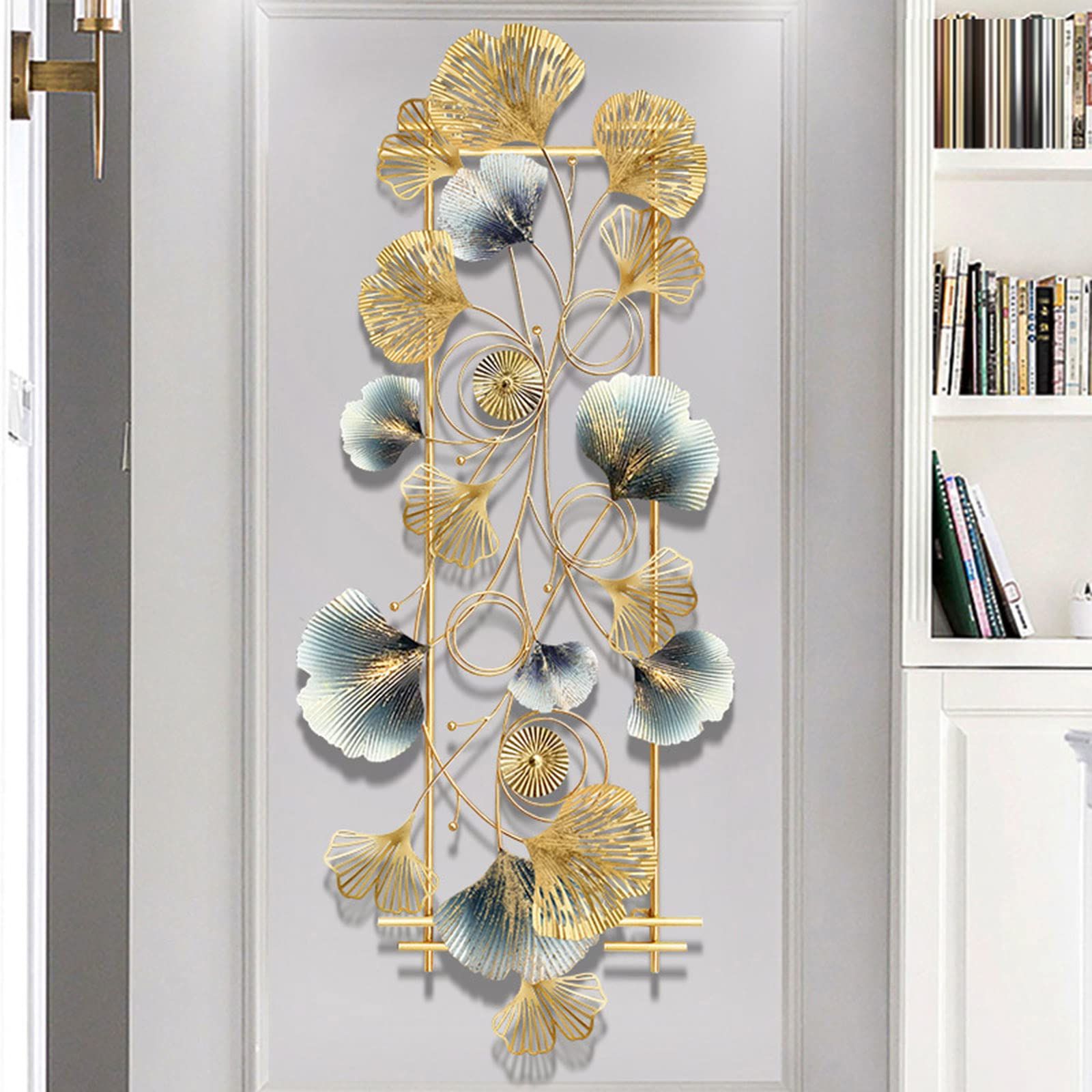 Trendy Weather Resistant Metal Wall Art With Regard To Amazon: Home Metal Wall Decor, 3d Ginkgo Biloba Metal Wall Art  Decoration – Sculpture Décor Hanging For Living Room, Bedroom Or Outdoor  Decor – Durable, Weather Resistant Metal Wall Hanging 123x52cm/48.4x20.5 :  Home (Photo 4 of 15)