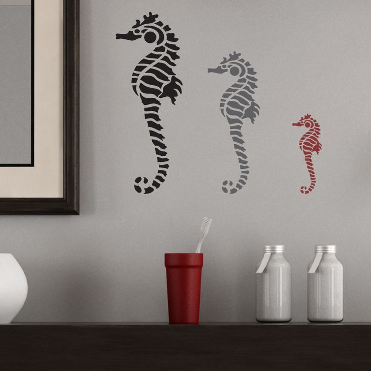 Wall Decal Sticker, Wall Stencil Quotes,  Stencils Wall In Trendy Seahorse Wall Art (View 13 of 15)
