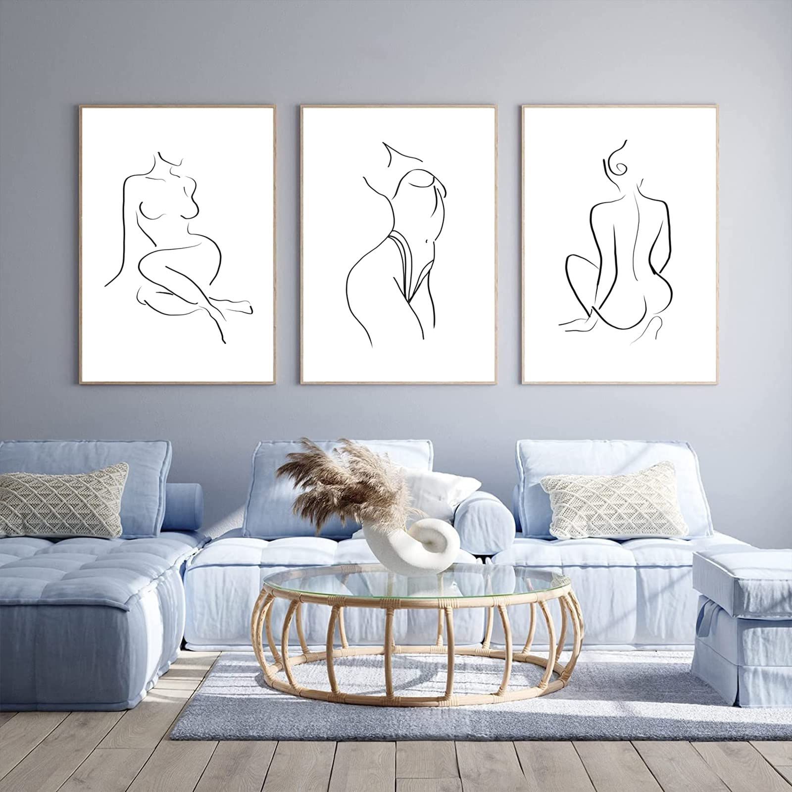 Widely Used Abstract Silhouette Wall Sculptures Throughout Amazon: Minimalist Line Wall Art Woman Body Outline Wall Art Prints  Women Figure Drawing Painting Body Line Art Wall Decor Female Wall Art  Abstract Woman Silhouette Canvas Art Aesthetic 16x24x3 Inch Unframed: (View 7 of 15)