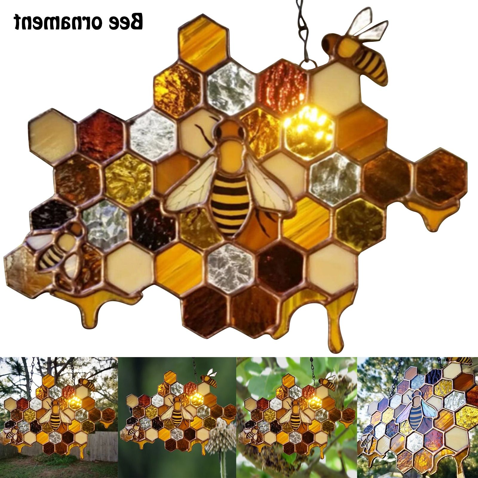 Widely Used Bee Ornament Wall Art For Queen & Bee Protect Honey Suncatcher Honey Bee Mosaic Handmade Home Decoration  Wall Art Hfing   – Aliexpress Mobile (View 2 of 15)