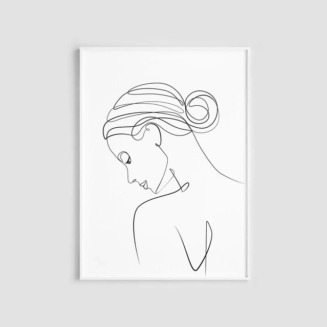 Woman Face One Line Drawing, Female Body Print, Abstract Woman Silhouette  Art, Feminine Print, Printable Wall Art, Naked Figure – Painting &  Calligraphy – Aliexpress In 2017 One Line Women Body Face Wall Art (View 14 of 15)