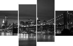New York Skyline Canvas Black and White Wall Art