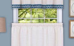 2024 Latest Class Blue Cotton Blend Macrame Trimmed Decorative Window Curtains