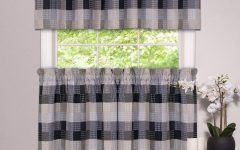 Cotton Blend Classic Checkered Decorative Window Curtains