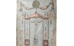 2024 Popular Blended Fabric Ethereal Days Chinoiserie Wall Hangings with Rod