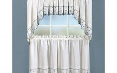 Abby Embroidered 5-piece Curtain Tier and Swag Sets