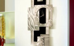 Abstract Wall Art with Clock