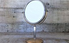 15 Ideas of Single-sided Chrome Makeup Stand Mirrors