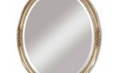 2024 Popular Antique Silver Oval Wall Mirrors