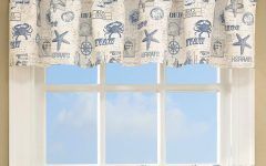 Vintage Sea Shore All Over Printed Window Curtains