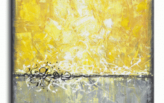 Yellow and Grey Abstract Wall Art