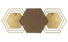 2024 Popular Gold Hexagon Wall Mirrors