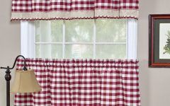 Kitchen Burgundy/white Curtain Sets