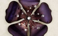 15 Photos Purple Flower Metal Wall Art
