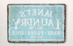 Personalized Mint Distressed Vintage-look Laundry Metal Sign Wall Decor