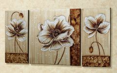 15 Collection of 3 Piece Floral Canvas Wall Art