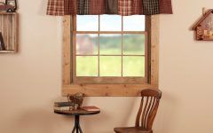 Red Rustic Kitchen Curtains