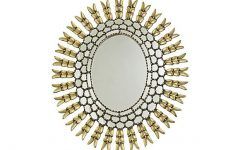 15 Collection of Leaf Post Sunburst Round Wall Mirrors