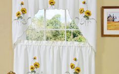 The Best Traditional Tailored Window Curtains with Embroidered Yellow Sunflowers
