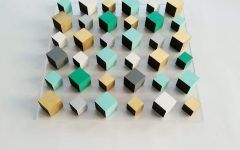 15 Collection of Gold and Teal Wood Wall Art