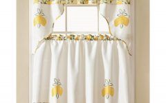 20 Ideas of Urban Embroidered Tier and Valance Kitchen Curtain Tier Sets