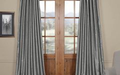 Storm Grey Vintage Faux Textured Dupioni Single Silk Curtain Panels