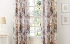 2024 Best of Andorra Watercolor Floral Textured Sheer Single Curtain Panels