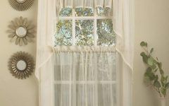 20 Ideas of White Micro Striped Semi Sheer Window Curtain Pieces