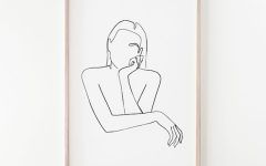 One Line Women Body Face Wall Art